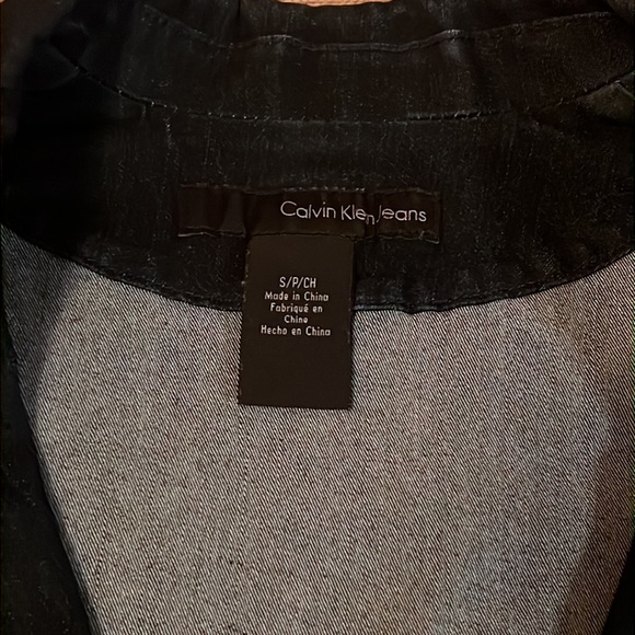 Calvin Klein Stretch denim blazer; dark blue - Picture 3 of 12